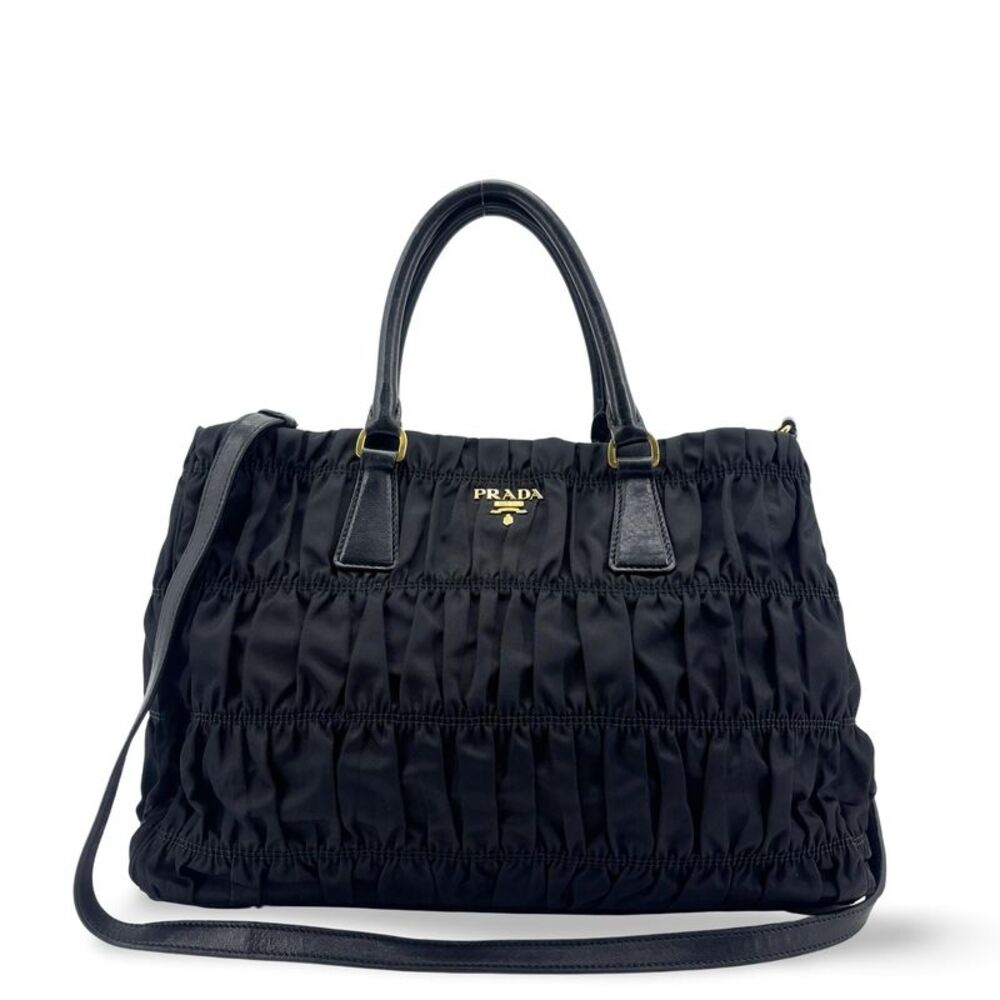 Prada Tessuto Gaufre 2-way Tote Bag Black
